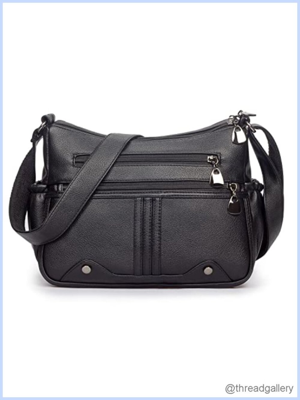 Soft PU Leather Satchel Handbag Multi Pocket Crossbody Tote